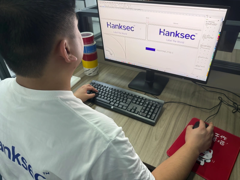 Hanksec design and artwork preparation for security label materials
